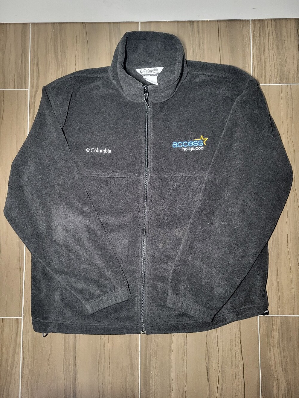 Columbia Black Full-Zip Fleece Jacket with Access Hollywood Logo